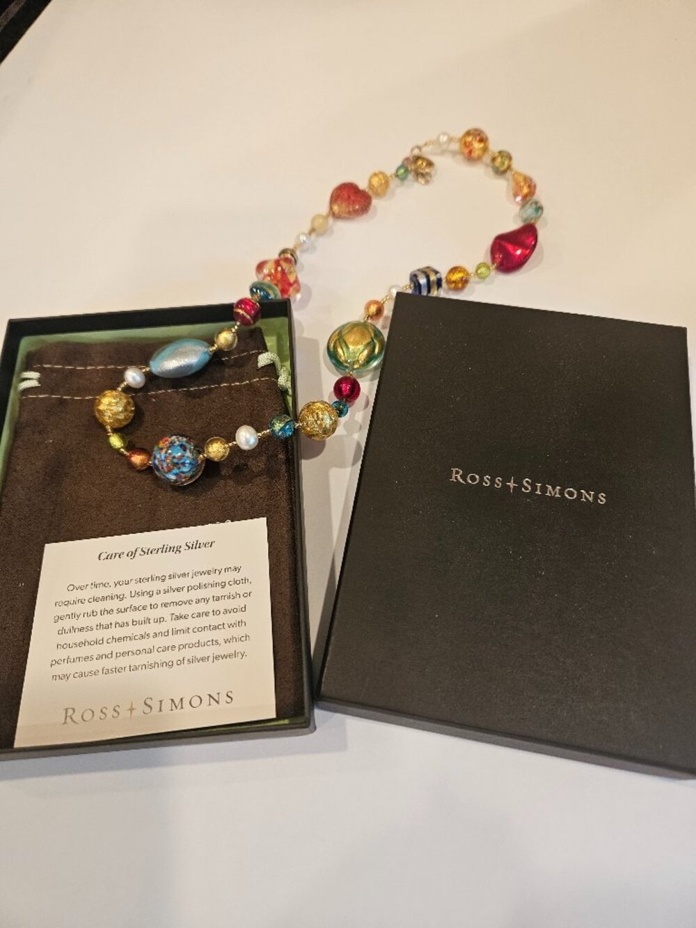 Ross & Simons Italian Murano Glass Bead and Cultured Pearl Necklace